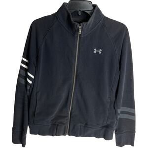 Under Armour Track Jacket XS Black Full Zip Loose Long Sleeve Outdoor Athleisure